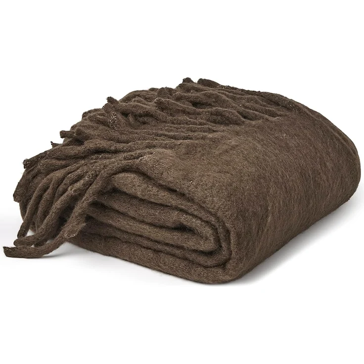 Plaid Uni Chocolate, Meyco Home, 130x170cm – Bild 2