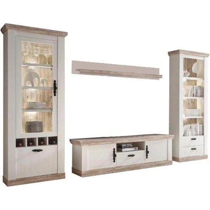 Home affaire Wohnwand Florenz, (Set, 4-St), im romatischen Landhauslook – Bild 4