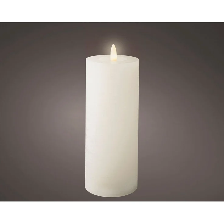 Lumineo LED-Christbaumkerzen Lumineo LED Wachskerze Weiß 19x7 cm, batteriebetrieben, 6h-Timer, Indoor, Flacker-Effekt, 2x AAA Batterien – Bild 1