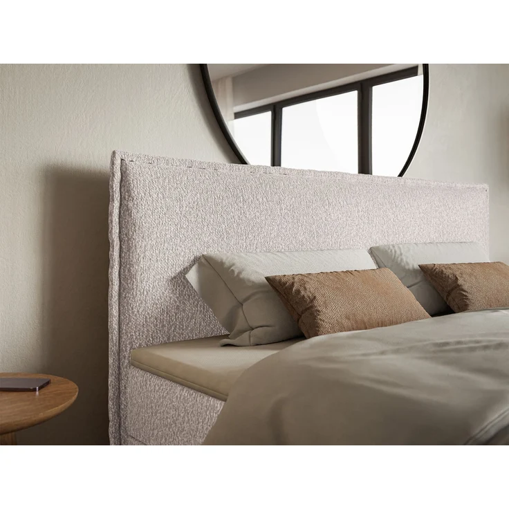 Selsey 'Softie' Boxspringbett 140x200 cm mit Topper und Stauraum, Chenille, Beige – Bild 6