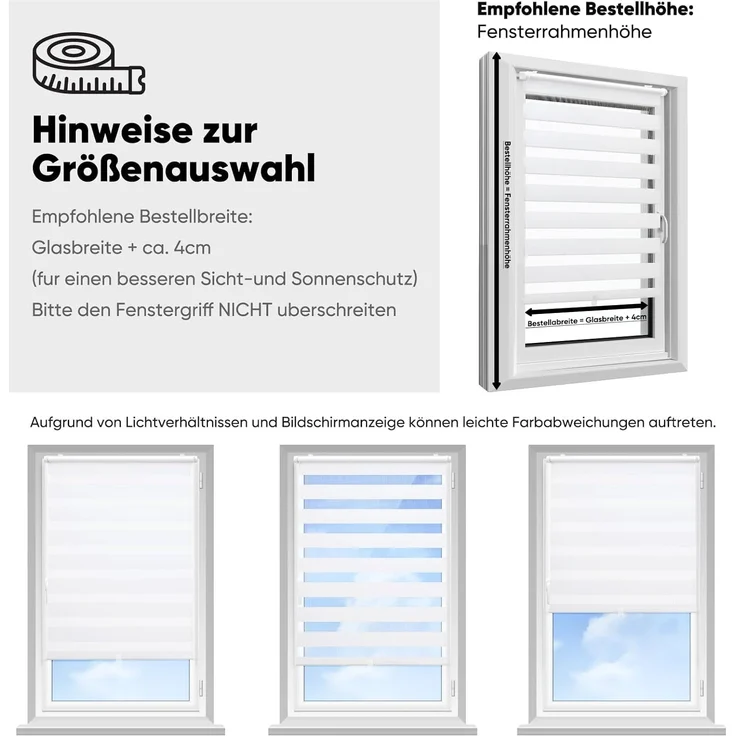 Sekey Doppelrollo Schnurlos Klemmfix ohne Bohren Sichtschutz Weiß 100x150 cm – Bild 4