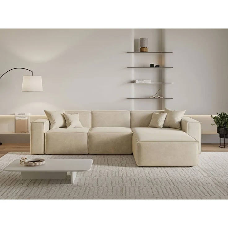 GrainGold Ecksofa L-Form Arizona L, Set, Wellenfederkern, HR-Schaum, Freistehendes – Bild 1