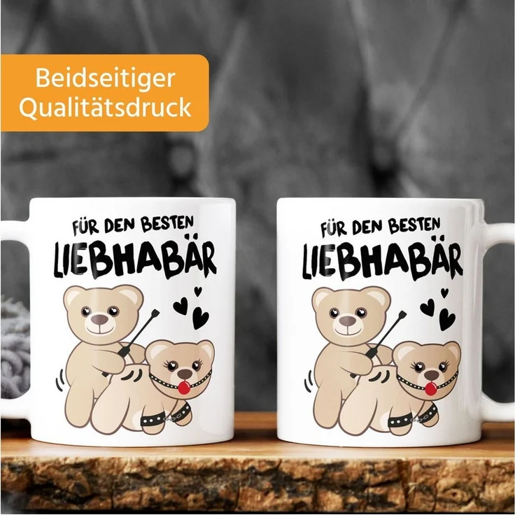 MoonWorks Tasse Kaffee-Tasse Liebe lustig Bär Geschenk Partner Mann Liebhaber, Keramik – Bild 2