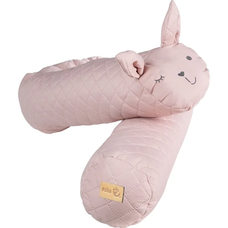 roba Bettschlange 'roba Style' - 170 cm lang Ø 12 cm - Baby-Bettumrandung mit Hasengesicht Lily - Rosa