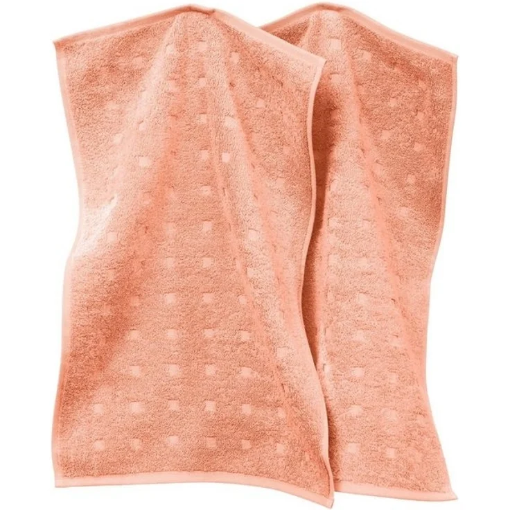 Möve Gästehandtuch Gästetuch 2er-Pack "Quadretti", Frottier (2-St), Walk-Frottier Uni – Bild 3