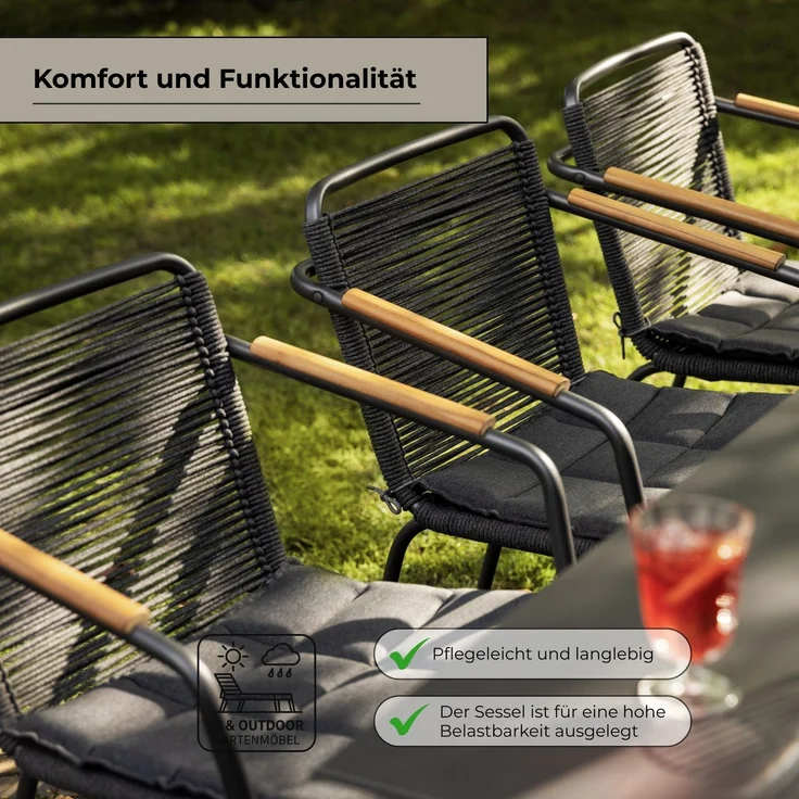 Kettler Gentle Dinning Sessel Aluminium Rope – Bild 4