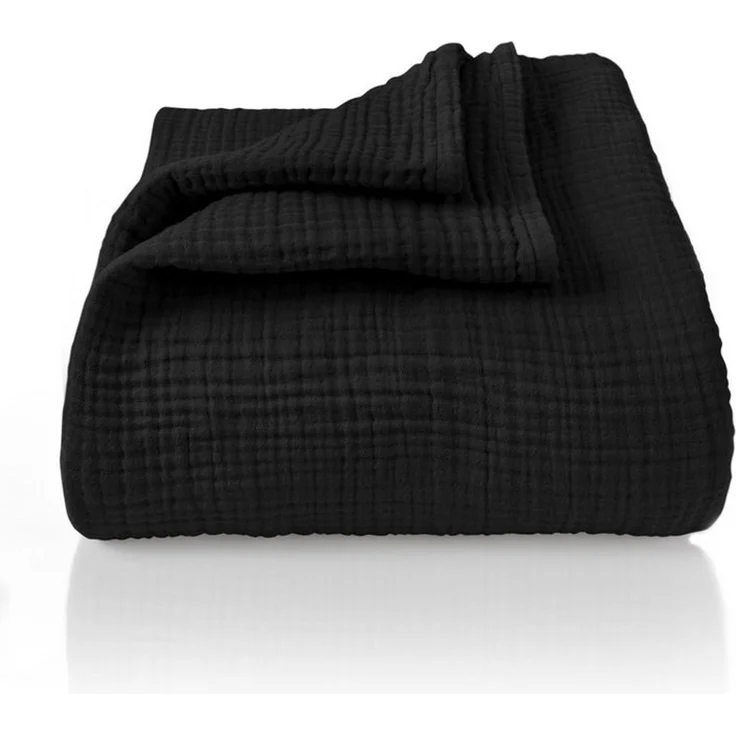 Laynenburg Tagesdecke Musselin aus 100% Baumwolle – Baumwolldecke, Kuscheldecke, Wohndecke als Sommerdecke, Bett-Überwurf, Couch-Überwurf, Sofa-Decke – Bild 1