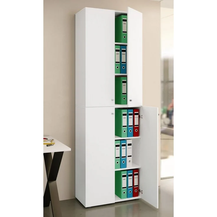 VCM Büroschrank Ulas 919110 Weiß H. 220 x B. 70 x T. 40cm – Bild 1