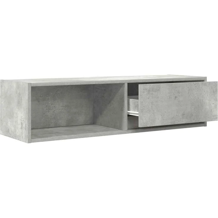 2 pcs TV-Schrank, Lowboard Betongrau 100x31x25,5 cm Holzwerkstoff – Bild 5