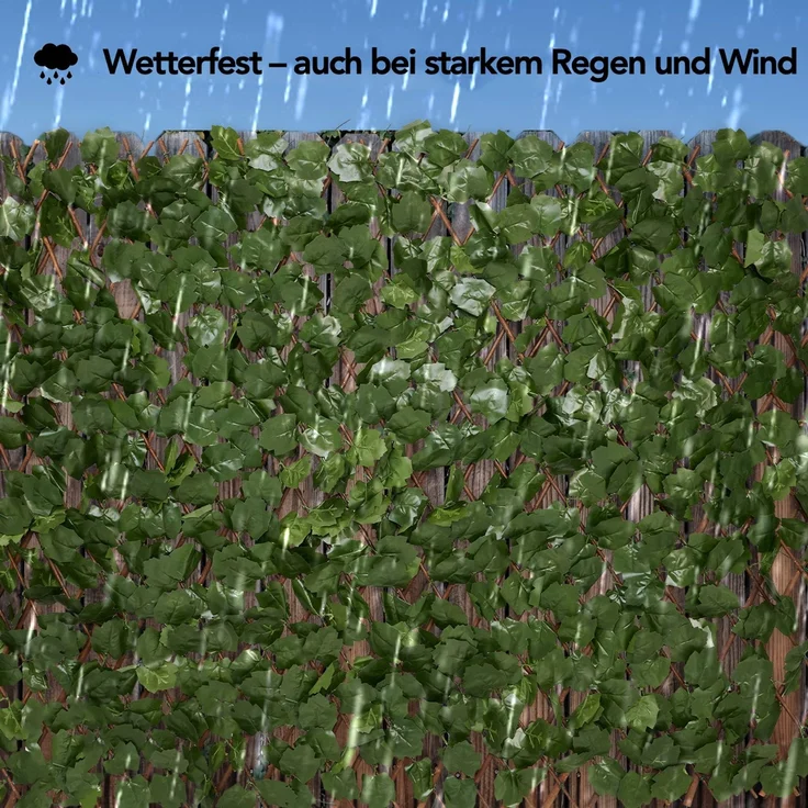 Brixy Künstliche Hecke – ausziehbar – 180 x 90 cm – Künstliche Efeu – Künstliche Pflanzen Für Außen Und Innen – Gefälschte Pflanze – Kunst Efeu – Ausziehbar – Gartenschirm – Balkonbespannung – Bild 6