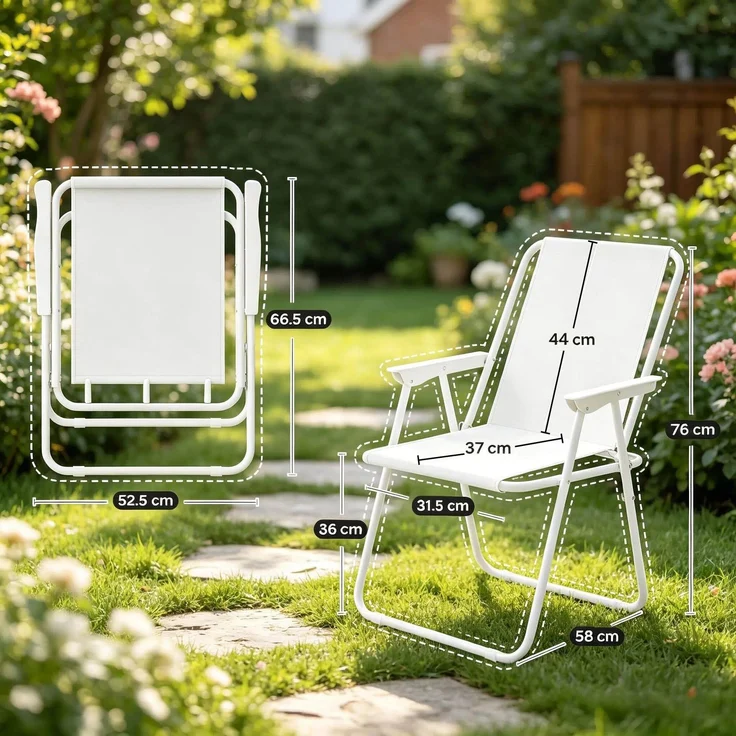 Leichter Outdoor Stuhl,Gartenstuhl,Klappstuhl Camping (nur mit Stuhl)--Schwarz--58x53x76cm--YOUDENOVA – Bild 2