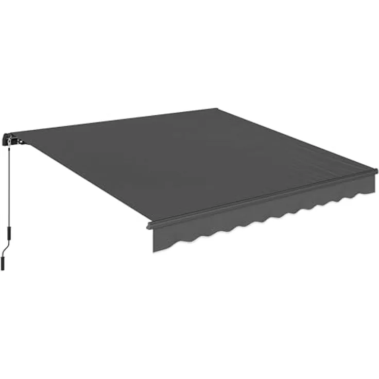 Outsunny Markise inkl Kurbel & Wandhalterung (Terrassenmarkise, 1-St, Gelenkarmmarkise) für Terrasse Balkon Dunkelgrau