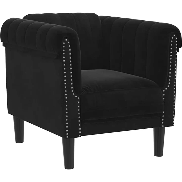 vidaXL Sessel Schwarz Samt 372570 – Bild 1