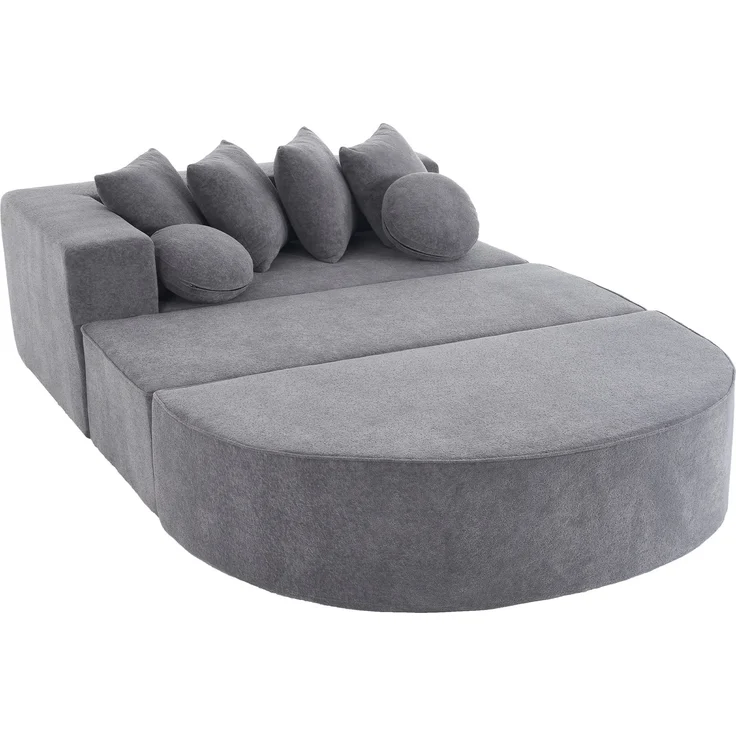 ZUBALIYA Modulares Sofa mit Chenille - Bezug, mit breiten Armlehnen, modular aufgebaut, mit Schaumstoffpolsterung – Bild 13