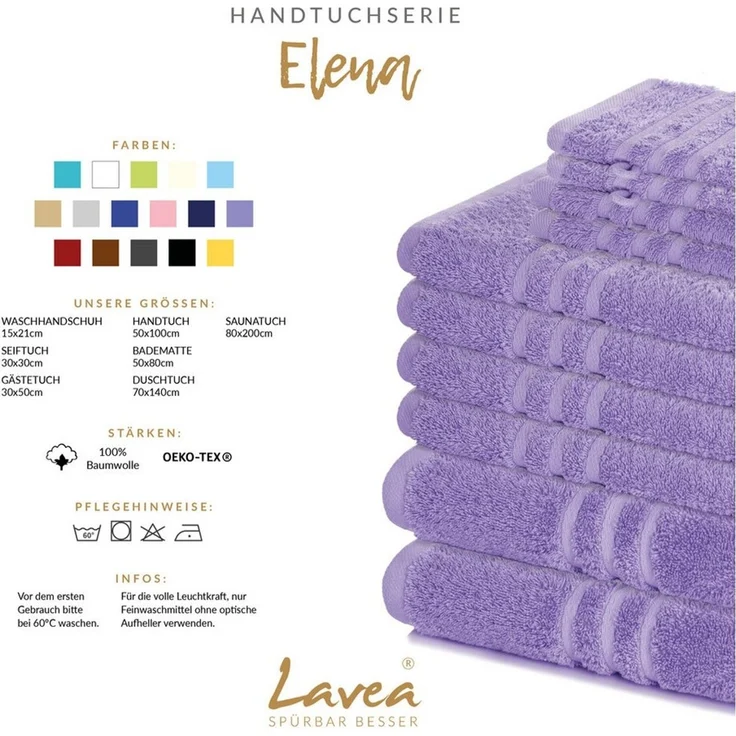 Lavea Badematte 4er Set Badeteppiche Elena Frottee 50x80 cm Badvorleger, 100% Baumwolle, 500 g/m² Frottier, weich & saugstark, pflegeleicht – Bild 2