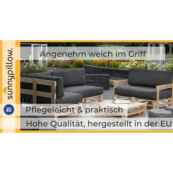sunnypillow Palettenkissen Palettenpolster für Palettenmöbel für Haus und Garten – Bild 2