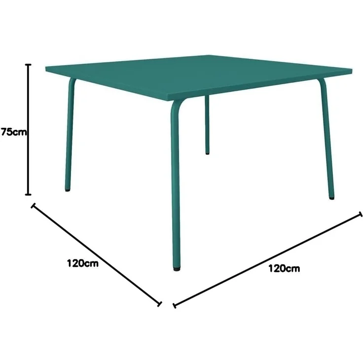 Vente-unique - Gartentisch quadratisch - L. 120 cm - Metall - Blau - MIRMANDE von MYLIA – Bild 3