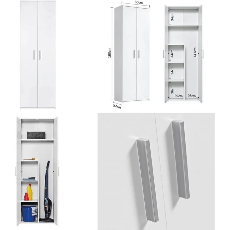 mokebo Schrank-Set Die Allzweckwaffe, (2er-Set), Stauraum-Set aus Besenschrank & Schubladenschrank in Weiß – Bild 2