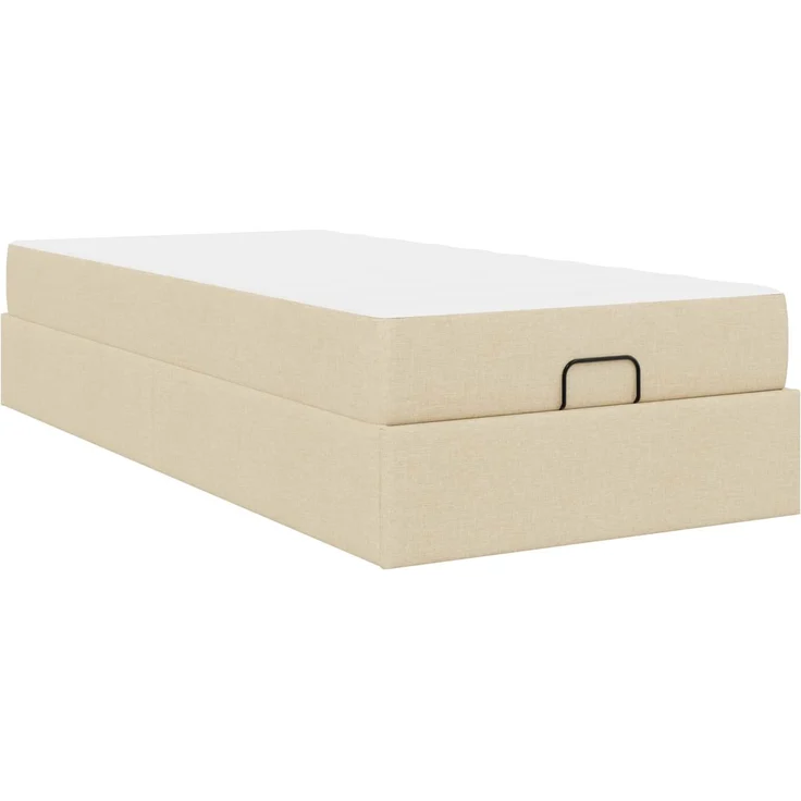 vidaXL Bettgestell mit Matratze mit Matratze 2 pcs Creme Stoff 3399457 – Bild 7