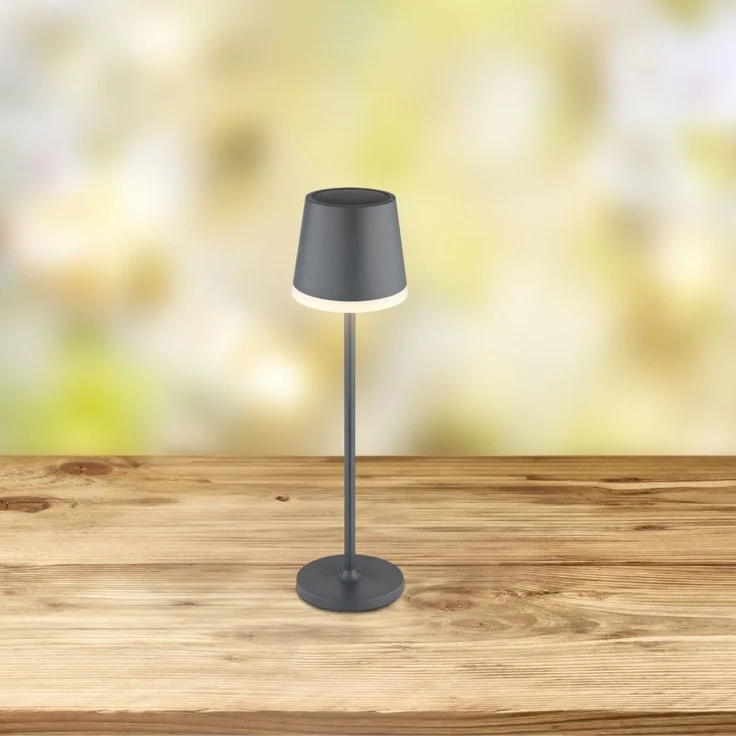 Tischlampe Kabellos Solar Akku Tischleuchte Außen Solarleuchte Anthrazit 36637A – Bild 4