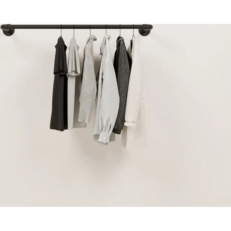 pamo. design Garderobenständer FINN - Kleiderständer Garderoben, offene Kleiderstange zur Wandmontage im industrial Design