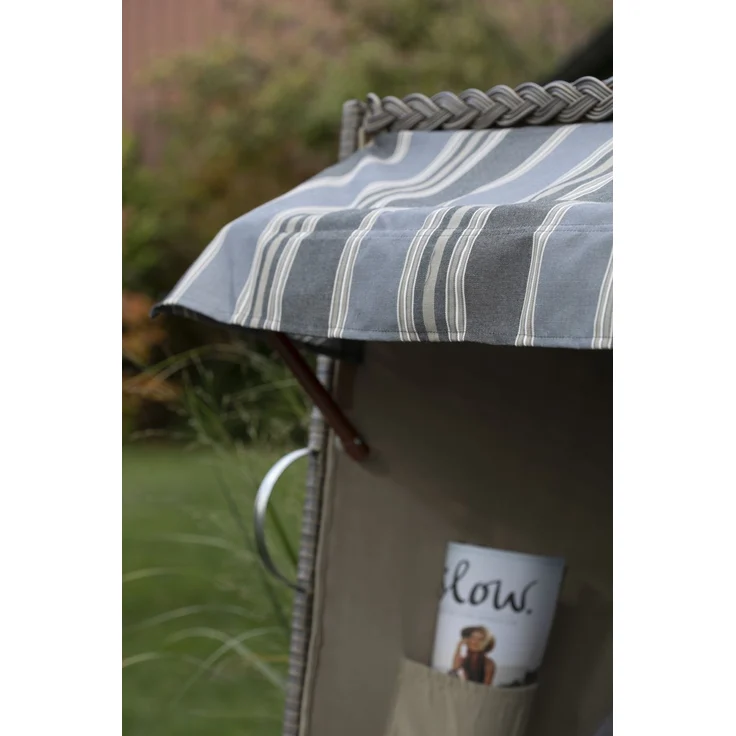Strandkorb Komplettset - bene living - Schleswig Pinie - PE mokka - Modell 555 – Bild 7