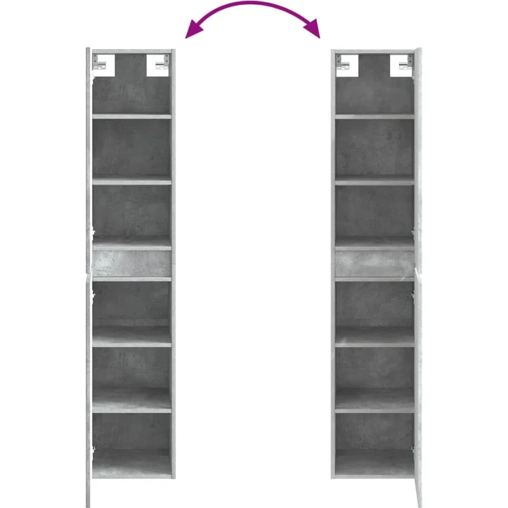 vidaXL Badezimmerschrank-Set 3 stk. Betongrau 33 x 34,5 x 160 cm 3406086 – Bild 10