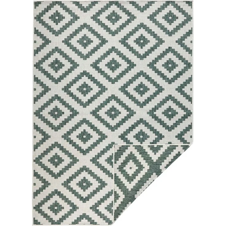 In- & Outdoor Teppich Malta Grün Creme - 80x250x0,5cm – Bild 1
