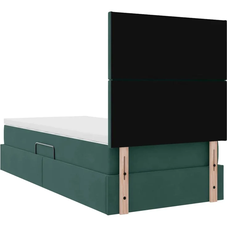 vidaXL Aufbewahrungsbett mit Matratze Dunkelgrün 100 x 200 cm Samt 3371952 – Bild 11
