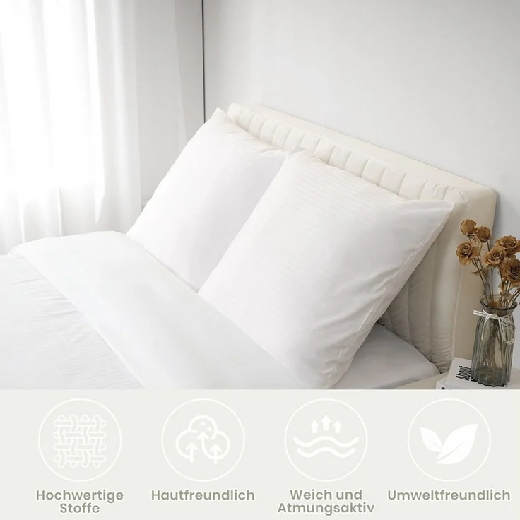 Good Nite Bettwäsche Gestrecktes Mikrofaser-Bettwäsche-Set mit Reißverschluss, Mikrofaser (Polyester), 3 teilig, Hochwertige Mikrofaser, gebürstet, Umschlagstil – Bild 2