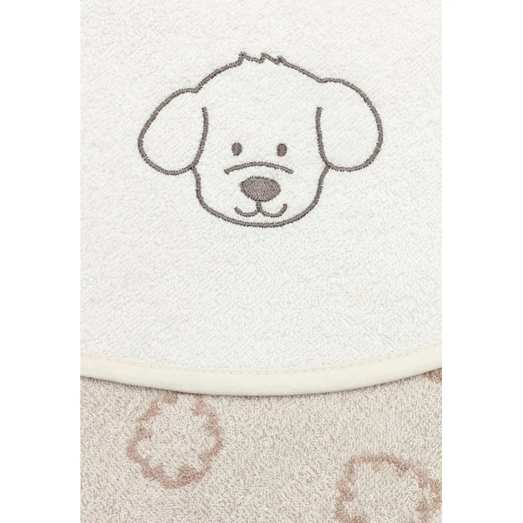 Sterntaler Kapuzenbadetuch 80x80 cm Hund Lucky - Badetuch mit Stickerei - Babyhandtuch mit Kapuze aus saugfähiger Baumwolle, Ecru – Bild 4