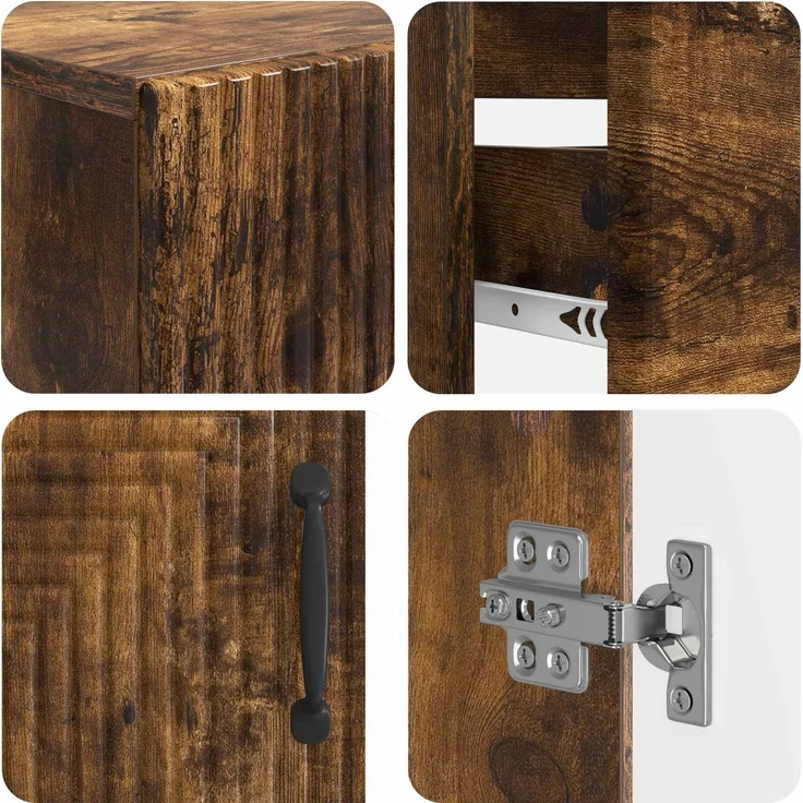 vidaXL 3-teiliges Badezimmer-Schranksystem HAARLEM 3 stk. Raucheiche 3418022 – Bild 6
