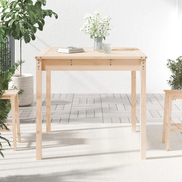 Gartentisch, Balkontisch, Esstisch 82,5 x 82,5 x 76 cm Massivholz Kiefer – Bild 3