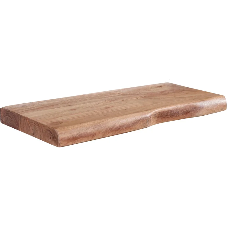 FINEBUY Wandregal FB31351, mit Baumkante Akazie Massivholz 40 cm hängend, Hängeregal schwebend, Schweberegal Wand Wohnzimmer – Bild 6