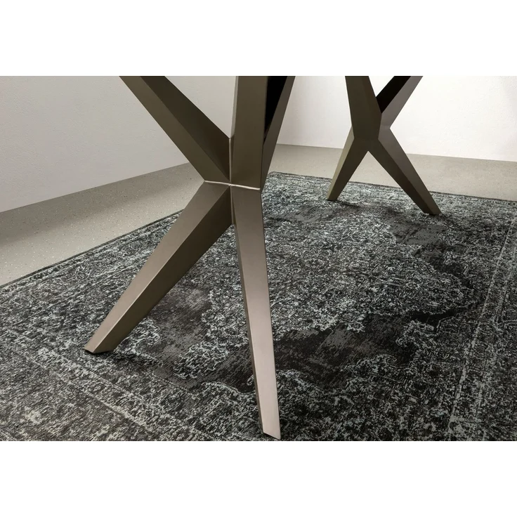 Baumtisch Akazie 160 x 90 x 76 natur lackiert Beine silber matt FREEFORM 4 #20 – Bild 6