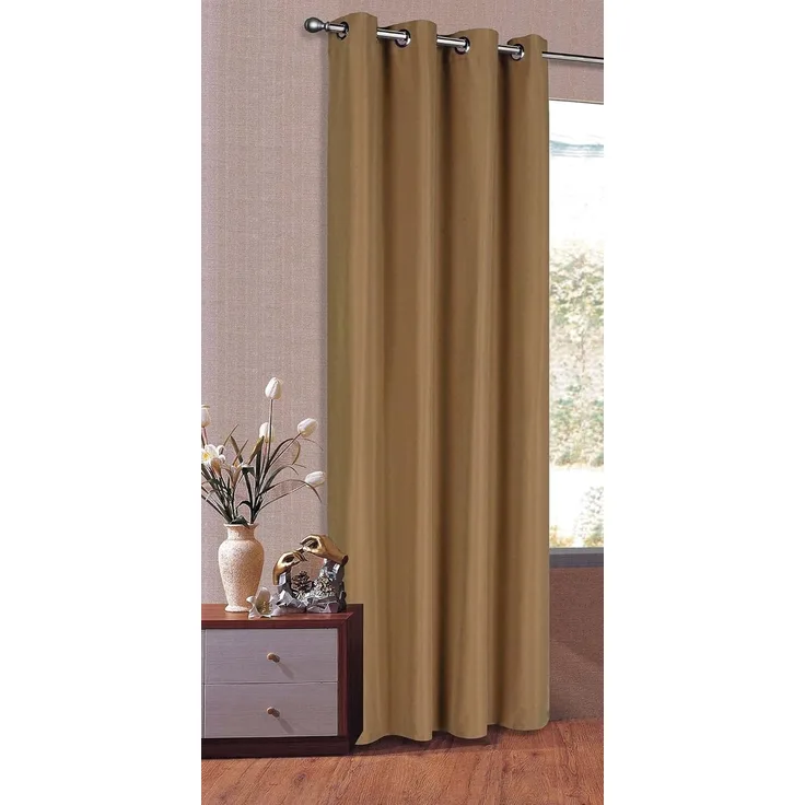 Gardinenbox Vorhang Blickdicht Schal, Matte unifarbene mit Ösen, Polyester, Taupe, HxB 225x140 cm