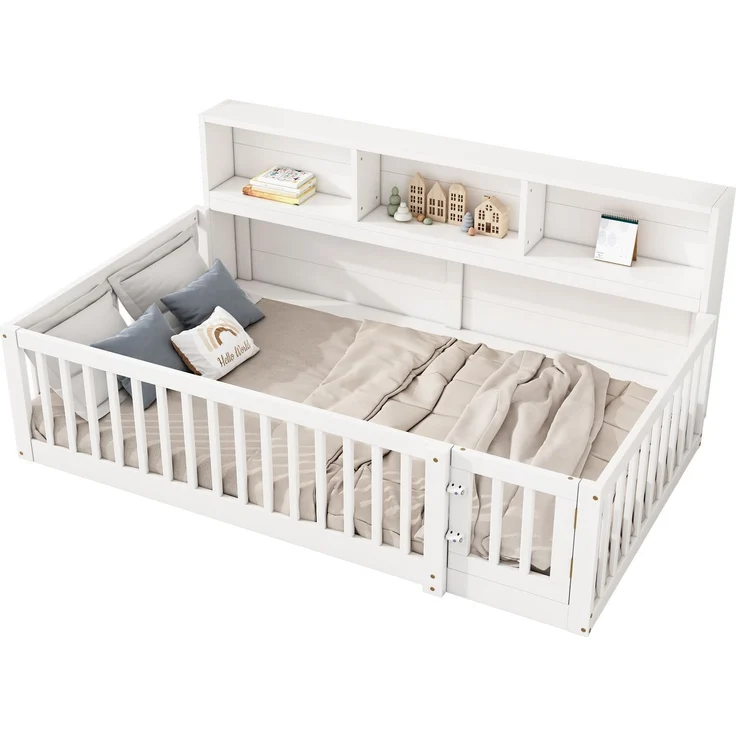 Daybett 90x200 cm Kinderbett Tagesbett Schlafsofa mit Ablagefach und Sicherheitsgeländer – Bild 7