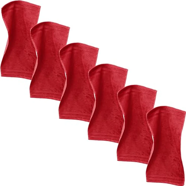 Erwin Müller Gästehandtuch "Heidelberg" 6er-Pack, Frottier (6-St), Walk-Frottier Uni, Rot, 30x50 cm – Bild 2
