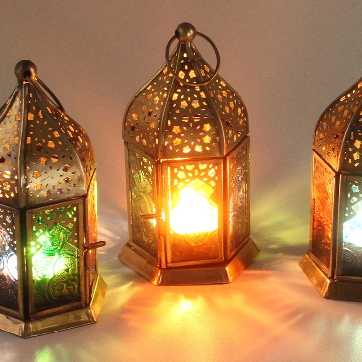 Orientalische Glas-Windlichter Nael Multifarbig 8er Set – Bild 4