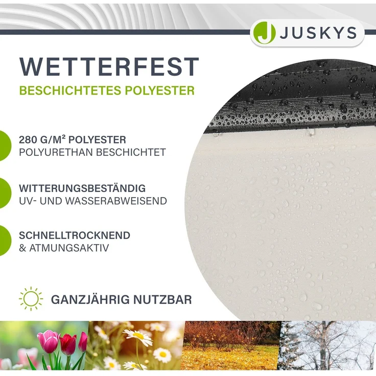 Juskys Markise - Gelenkarmmarkise mit Kurbel & Halterung, Beige, 250x200 cm – Bild 6