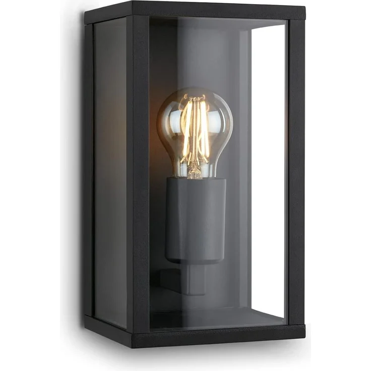 Briloner Leuchten Außen-Wandleuchte 3638015 LUANDA, ohne Leuchtmittel, Außenleuchte, 26x14x13,5cm, Schwarz, max. 12W, E27, Aussen, Hauswand – Bild 1
