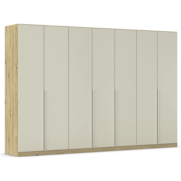 Rauch Möbel Alabama, Kleiderschrank für Schlafzimmer, Kinderzimmer, Wohnzimmer, Garderobe, Flur, 7-türig, mit Zubehör Premium, Farbe Beige/Eiche Artisan. Holz, Breite 315 cm