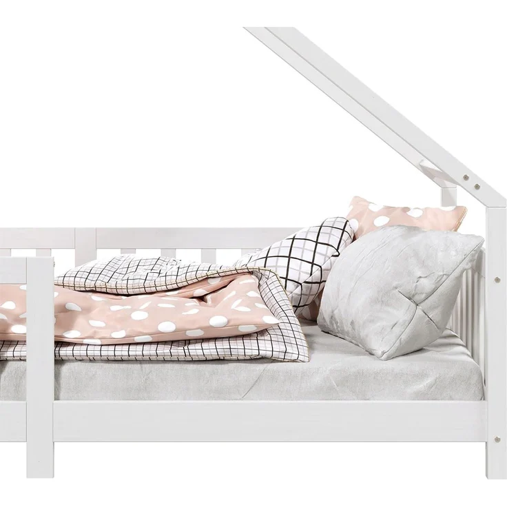 IDIMEX Kinderbett CORA, Hausbett Tipibett Kinderbett Montessori Bett Kiefer 90 x 200 mit Rausf – Bild 4