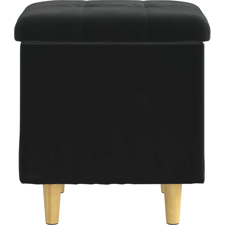 vidaXL Ottoman mit Stauraum Schwarz 40 x 40 x 45 cm Samt 876814 – Bild 6