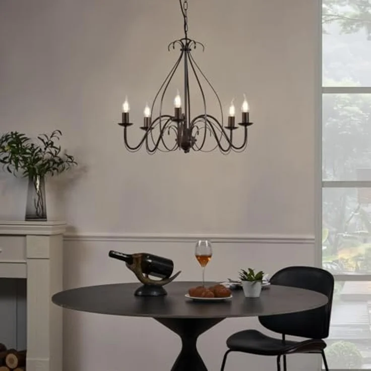 Qazqa Kronleuchter Giuseppe, ohne Leuchtmittel, E14, Rostbraun, Landhaus, Stahl, 5-flammig – Bild 2