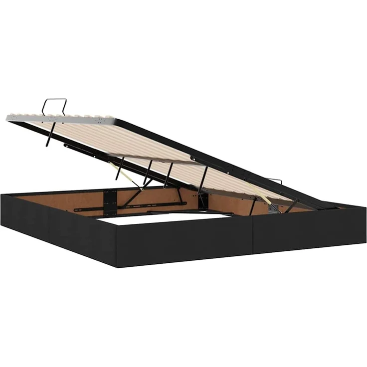 vidaXL LED-Speicherbett mit Matratze Schwarz 160 x 200 cm Stoff 3372365 – Bild 7