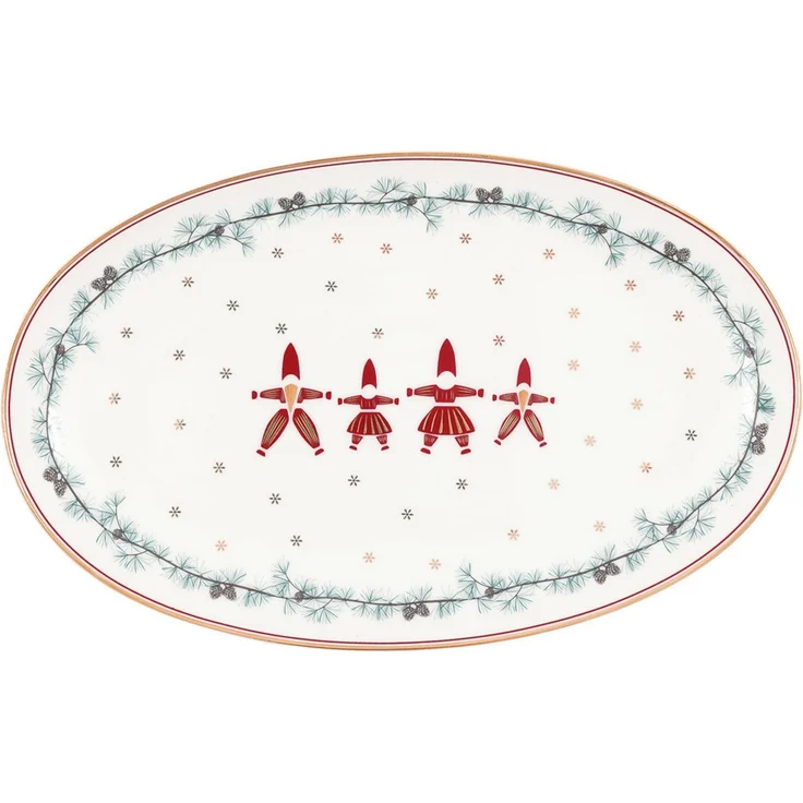 Greengate Servierplatte Juana Servierplatte oval small white 15x24cm, Steingut, (Servierplatten) – Bild 5