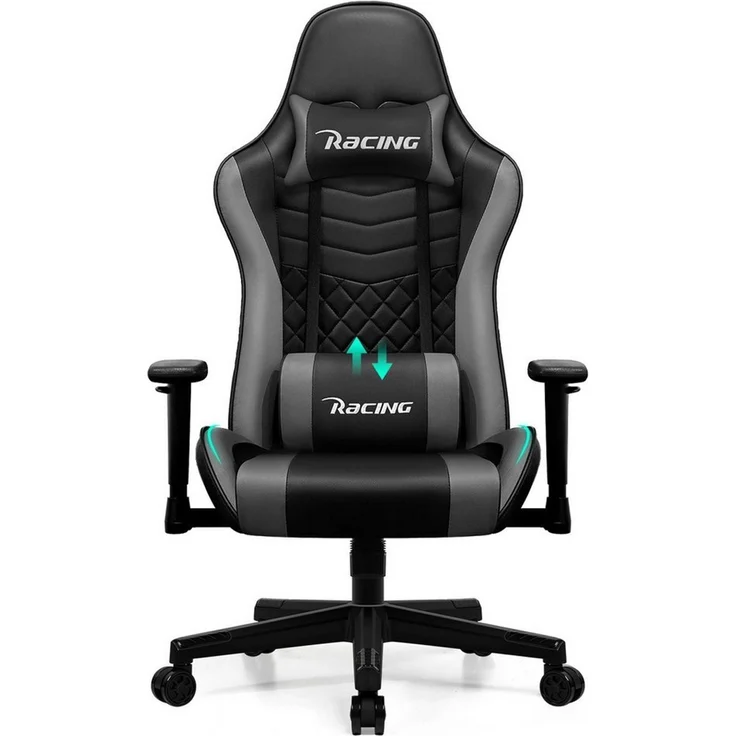 Hiazurm Gaming-Stuhl Gaming Stuhl, Bürostuhl mit Fußstütze,Klappbare gepolsterte Armlehnen (Bürostuhl Chefsessel Wippfunktion bis zu 170), Ergonomischer Gamer Stuhl 150 kg Belastbarkeit – Bild 1