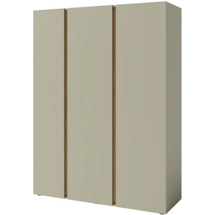 Beautysofa Kleiderschrank LICO 3-türig mit 8 Regalböden, 2 Kleiderstangen (wählbar in Sandbeige oder Eukalyptus) Breite: 145 cm – Bild 4