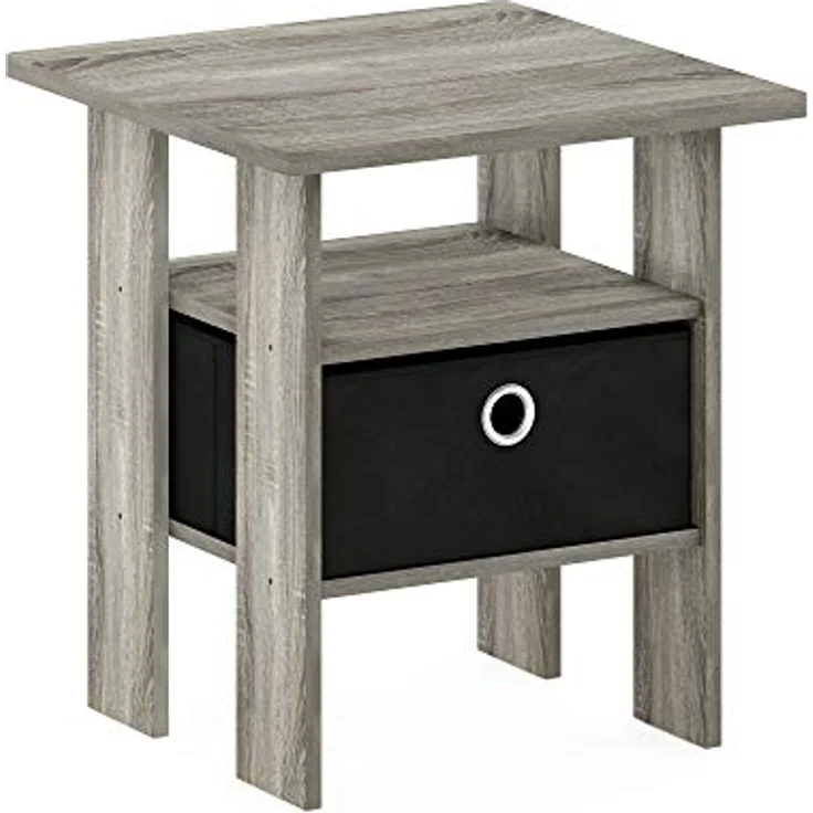 Furinno Andrey Beistelltisch Nachttisch mit Schublade, Dunkle Walnuss, 39. 37x39. 37x44. 45 cm – Bild 7